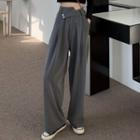 High Waist Asymmetrical Wide Leg Pants