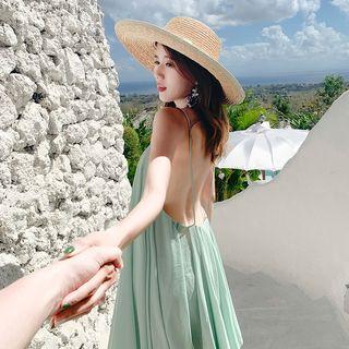 Open Back Spaghetti Strap Shift Dress