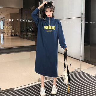 Half-zip Printed T-shirt Dress