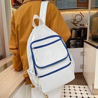 Set: Contrast Trim Applique Backpack + Bag Charm