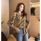 V-neck Leopard Print Shirt As Shown In Figure - One Size
