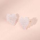 Faux Pearl Heart Earring 1 Pair - Gold - One Size