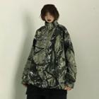 Stand Collar Camouflage Button Jacket