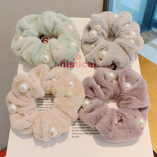 Beaded Fleece Scrunchie
