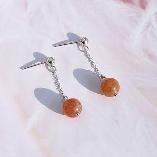 Strawberry Quartz Drop Earring W3206 - 1 Pair - One Size