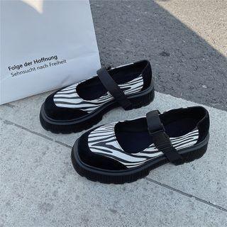 Zebra Print Platform Mary Jane Shoes