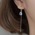 Faux Crystal Drop Sterling Silver Dangle Earring 1 Pair - S925 Silver Earring - Silver - One Size