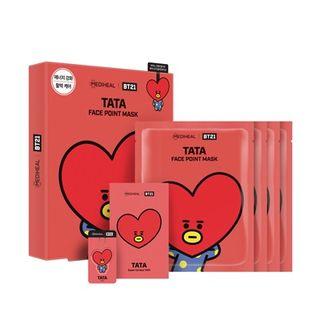 Mediheal - Bt21 Face Point Mask Set (6 Types): Point Mask 20ml X 4pcs + Postcard 1pc + Bookmark 1pc Tata