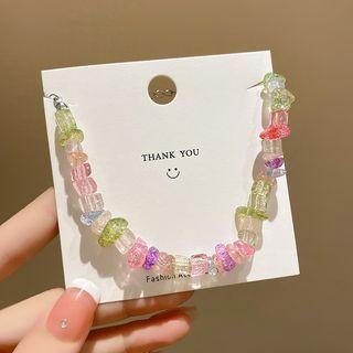 Color Block Bead Bracelet Gold - One Size