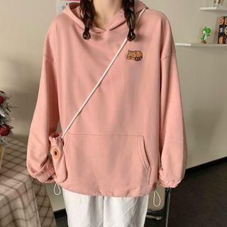 Embroidered Hoodie With Crossbody Pouch