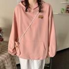 Embroidered Hoodie With Crossbody Pouch