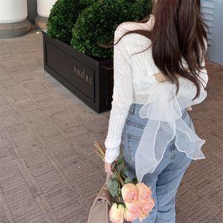 Bow Back Cropped Sweater