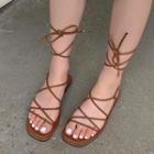Plain Lace-up Sandals