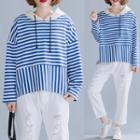 Striped Hoodie Stripes - Blue & White - One Size
