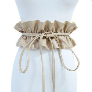 Ruffle Faux Leather Belt