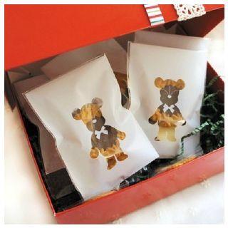 Bear Print Bakery Packing Bag Set(100 Pcs)