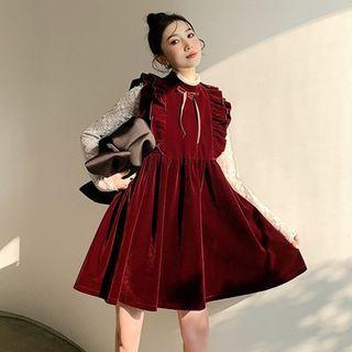 Ruffle Mini Overall Dress