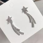 Star Rhinestone Dangle Earring 1 Pair - Silver Needle - Silver - One Size