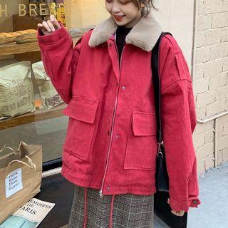 Shearling Neck Zipped Jacket