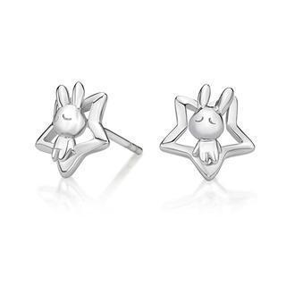 925 Silver Rabbit C In Star Earring Silver - One Size