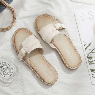 Clear Panel Buckled Sandals
