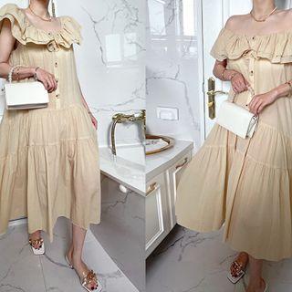 Ruffled Tiered Long Dress