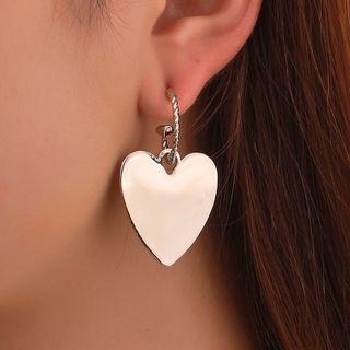 Polished Heart Alloy Dangle Earring 1 Pair - 02 - Silver - One Size