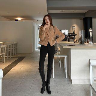 Patch-pocket Single-breasted Woolen Blazer