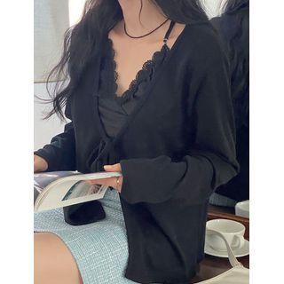 Plus Size Tie-front Cardigan