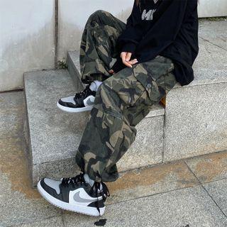 Camo Print Loose Fit Cargo Pants