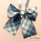 Plaid Bow Tie Jk044 - Dark Blue - One Size