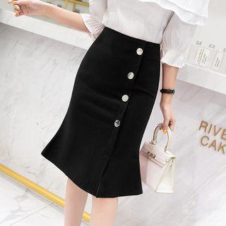 Buttoned Mermaid Skirt