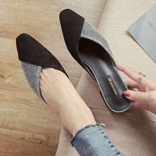 Low-heel Rhinestone Mules