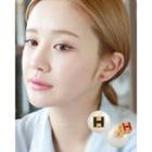 Lettering Faux-pearl Double-side Earrings