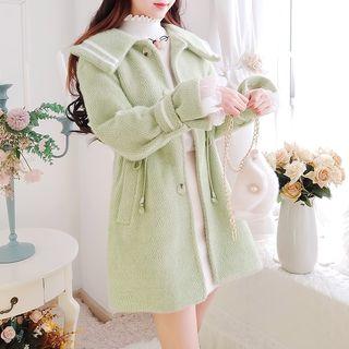 Contrast Trim Drawstring Waist Coat