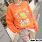 Tall Size Printed Loose-fit Sweatshirt