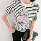 Short-sleeve Sequined Knit Top