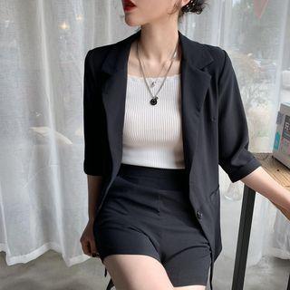 Set: Elbow-sleeved Blazer + Shorts