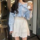Plain Shirt / Elastic Waist A-line Skirt