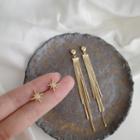 Star Fringed Earring 1 Pair - S925 Silver - Gold - One Size