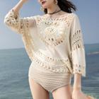 Lace Beach Cover Up Khaki - One Size