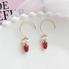 Strawberry Drop Earring 1 Pair - Hook - Red - One Size