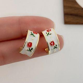 Flower Drop Earring 1 Pair - Ar4 - Gold - One Size