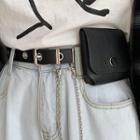 Faux Leather Chained Belt Bag Black - 105cm
