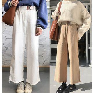 Wide-leg Jeans With Belt