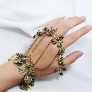 Alloy Chained Ring Bracelet