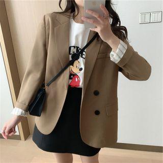 Two Button Striped Lining Blazer