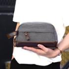 Two-tone Canvas Clutch