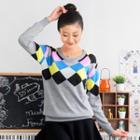 Multicolored Patterned Sweater