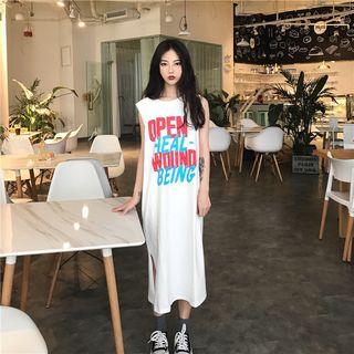 Letter Sleeveless T-shirt Dress